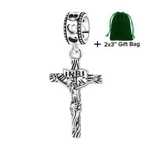 Jesus Cross Dangle Charm | 925 Silver | Brand New